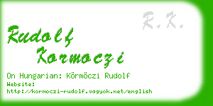 rudolf kormoczi business card